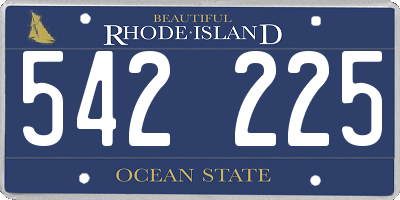 RI license plate 542225