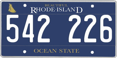 RI license plate 542226