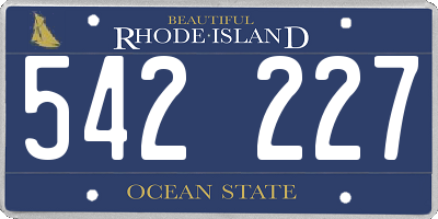 RI license plate 542227