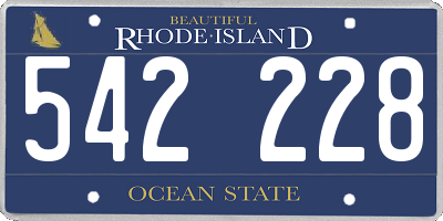 RI license plate 542228