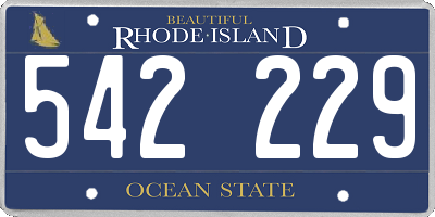 RI license plate 542229