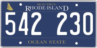 RI license plate 542230