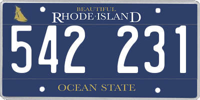 RI license plate 542231