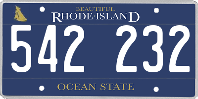 RI license plate 542232
