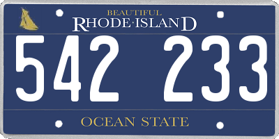 RI license plate 542233