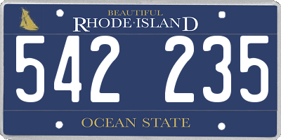 RI license plate 542235