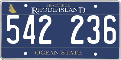 RI license plate 542236