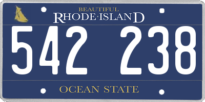 RI license plate 542238