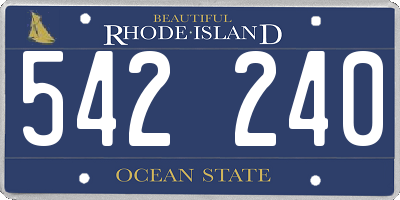 RI license plate 542240