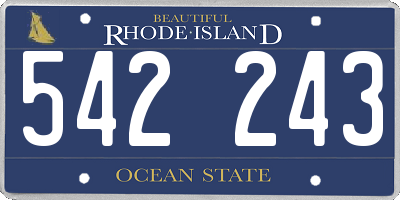RI license plate 542243