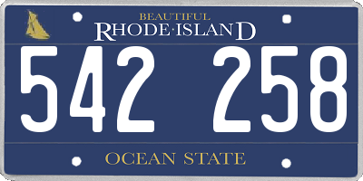 RI license plate 542258