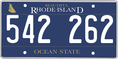 RI license plate 542262