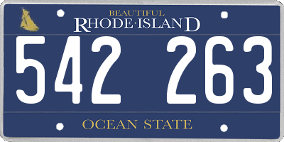 RI license plate 542263