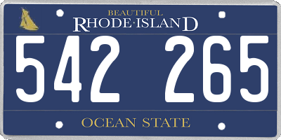 RI license plate 542265