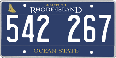 RI license plate 542267