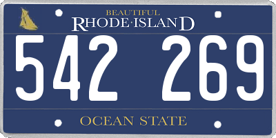 RI license plate 542269