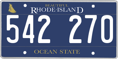 RI license plate 542270