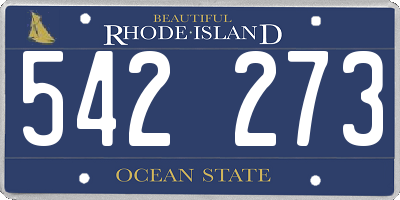 RI license plate 542273