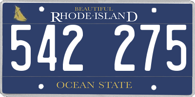 RI license plate 542275