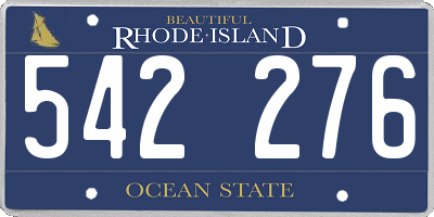 RI license plate 542276