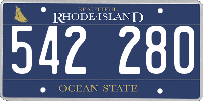 RI license plate 542280