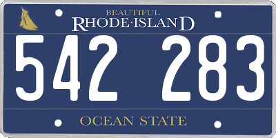 RI license plate 542283
