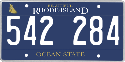 RI license plate 542284
