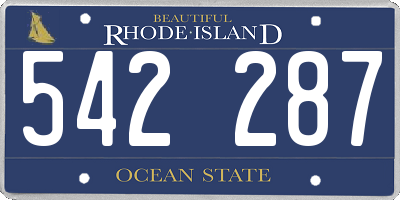 RI license plate 542287