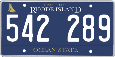 RI license plate 542289