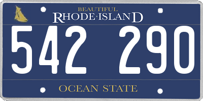RI license plate 542290
