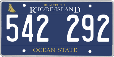 RI license plate 542292