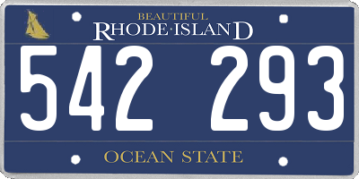 RI license plate 542293