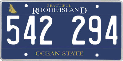 RI license plate 542294