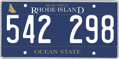 RI license plate 542298