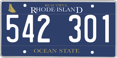 RI license plate 542301