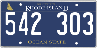 RI license plate 542303