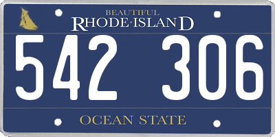 RI license plate 542306