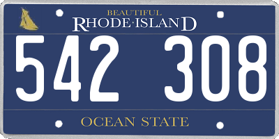 RI license plate 542308
