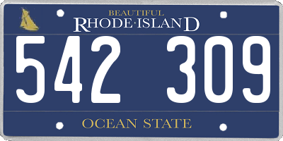 RI license plate 542309