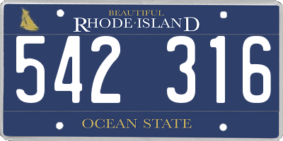 RI license plate 542316