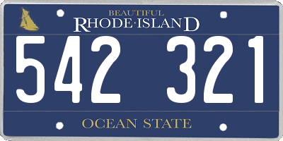 RI license plate 542321