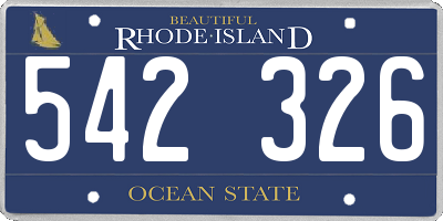 RI license plate 542326