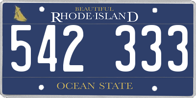 RI license plate 542333