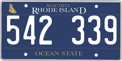 RI license plate 542339