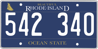 RI license plate 542340