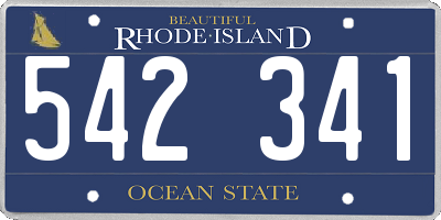 RI license plate 542341