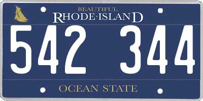 RI license plate 542344