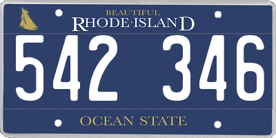 RI license plate 542346