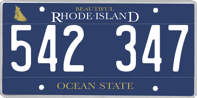 RI license plate 542347