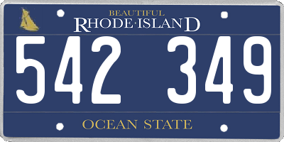 RI license plate 542349